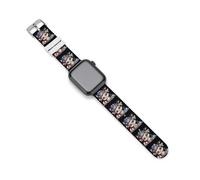 Cute Ferret 4th Of July Balloons American Flag Watch Bands Silicone Sport Bands Replacement Strap Wristbands Compatible with Apple Watch 42mm/44mm