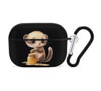 Cute Ferret And Honey Personalized Wireless Bluetooth Earphone Protective Case Cover Compatible with Airpods Pro