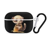 Cute Ferret And Honey Personalized Wireless Bluetooth Earphone Protective Case Cover Compatible with Airpods Pro