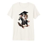 Cute Ferret Graduate Academic Student Celebration Premium T-Shirt