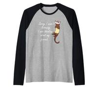 Cute Ferret Quote Thinking About My Ferret Raglan Baseball Tee