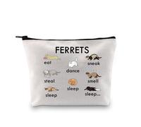 Cute Ferrets Gift Ferrets Makeup Bag Ferret Gifts for Ferret Lovers Ferret Owner Gift Ferrets Cosmetic Bag (Ferrets ku)
