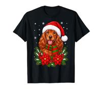 Cute Festive Flowers Santa Hat Irish Setter Dog Christmas Value Graphic T-Shirt
