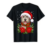 Cute Festive Flowers Santa Hat Irish Wolfhound Dog Christmas Value Graphic T-Shirt