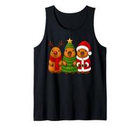 Cute Festive Holiday Funny Capybara Christmas Tank Top
