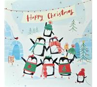 Cute Festive Penguins - Little Puddings - Designed with Love Christmas Cards - Pack of 5 - Eco-Friendly - Premium Gloss Finish by Woodmansterne (Penguin Pyramid)