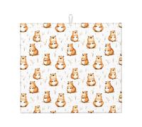 Cute Field Mouse Print Microfiber Dish Drying Mats for Kitchen Counter, Machine Wash Super Absorbent Dish Drying Pad Rack Mat 16x18 Inch
