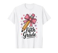 Cute Fifth Grade Pencil Bow Back to School Graphic T-Shirt