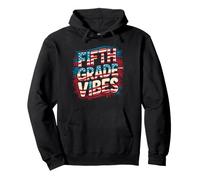 Cute Fifth GRADE VIBES Teacher Happy Future Heroes America Pullover Hoodie