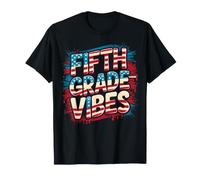 Cute Fifth Grade Vibes Teacher Happy Future Heroes America T-Shirt