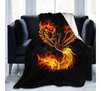Cute Fire Burning Rising Phoenix Bird Flannel Plush Throw Blanket Ultra-Soft Air Condition Blankets Blanket Soft Fall Winter Warm Fleece Blanket for Women Bed Living Room Couch Sofa 50"X40"
