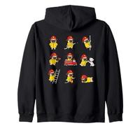 Cute Fireman Pug Dog Fire Truck Dalmatian Fun Zip Hoodie