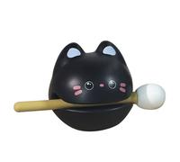 Cute Fish Drum Zen Block | Desktop Percussion Instrument for Mindfulness & Stress Relief | Mini Composite Ornament with Stick for Office/Home | Portable Anxiety Relief Tool (E)