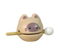 Cute Fish Drum Zen Block | Desktop Percussion Instrument for Mindfulness & Stress Relief | Mini Composite Ornament with Stick for Office/Home | Portable Anxiety Relief Tool (D)