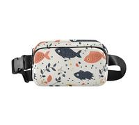 Cute Fish Dynamic Cute Waist Bag Fanny Pack for Women Men Teenagers Water Resistant Crossbody Sling Bag with Adjustable Strap for Travel Vacation Running, Cute Fish Dynamic, One Size