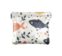 Cute Fish Dynamic Women's Leather Coin Purse Portable Coin Holder for Women Boys Girls, Cute Fish Dynamic, One Size, Modern