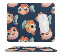 Cute Fish Non-Slip Mouse Pads Square Desk Mat Rubber Gaming Mousepad for Computer Laptop Gamers 9.8"x11.8"