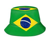 Cute Flag Bucket Hats Fashion Sun Cap Packable Outdoor Patriotic Fisherman Hat for Women Men, Brazil Flag C-14, One size