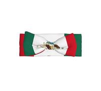 Cute Flag of Mexico Print Baby Bow Headband â€“ Soft Bows for Newborns, Infants & Toddlers â€“ Full Moon Gift, Delicate