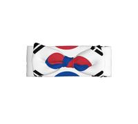 Cute Flag of Republic of Korea Print Baby Bow Headband - Stretchy & Soft, Perfect Full Moon Gift for Infant Girls