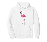 Cute Flamingo Bird Pink Flamingo Pullover Hoodie, Adult Unisex, White, Small