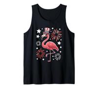 Cute Flamingo Independence Day 4th of July Animal Lover Tank Top