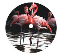Cute Flamingo Printed Christmas Tree Skirt 36 inch Xmas Tree Skirts Mat for Christmas Decoration Indoor Outdoor Ornaments