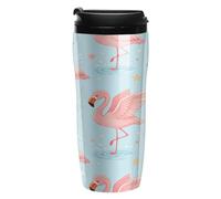 Cute Flamingo Travel Mug with Lid Coffee Cup 350ml