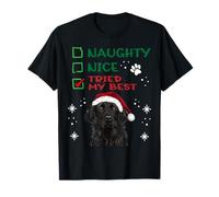 Cute Flat-Coated Retriever Dog Christmas Naughty Nice Tried T-Shirt