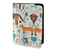 Cute Floral Animal Pattern 1 print Travel Wallet Passport Holder Case for Family Leather Passport Cover for Men Women, Black, One Size