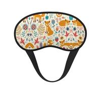Cute Floral Animal Pattern Print Blackout Sleep Mask - Side Sleeper Eye Cover, Soft Comfort, Perfect for Travel, Meditation