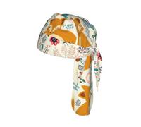 Cute Floral Animal Pattern Print Helmet Skull Cap Quick Dry Bike Headwrap Lightweight Breathable One Size Adult Modern Beanie