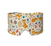 Cute Floral Animal Pattern Print Sleep Eye and Ear Muffs Mask - Adjustable Yoga Travel Headband, Keep Warm Shading Comfortable Aid