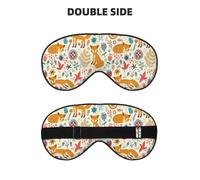 Cute Floral Animal Pattern Soft Sleep Mask Adjustable Strap Light Blocking Reversible Comfortable Night Mask