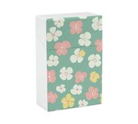 Cute Floral Flowers Pattern Cigarette Cases Lightweight Smoking Storage Box Portable Flip Top for Indoor Outdoor Use