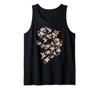 Cute Floral Hummingbird Cherry Blossom Spring Birds Tank Top