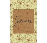 Cute Floral Journal, Small Journal, Daily Notebook, Yellow burnt orange and black, 5" X 8", 50 pages: Small notebook perfect for on-the-go!