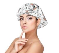 Cute Floral Koala Print Satin Silk Bonnet for Sleeping Women, Adjustable Double Layer Satin Hair Bonnet Night Sleep Cap for Curly Hair