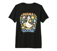 Cute Floral Mama Goose Coquette Mother's Day Silly Goose Premium T-Shirt