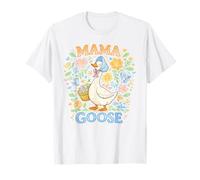 Cute Floral Mama Goose Coquette Mother's Day Silly Goose T-Shirt