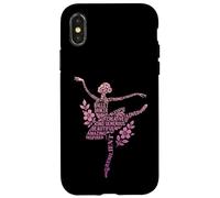 Cute Floral Word Cloud Ballerina Affirmations Ballet Dance Case for iPhone X/XS