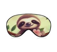 Cute Flower Animal Sleep Mask Light Block-Out Eye Mask for Side Sleeper Pressure-Free Soft Night Blindfold with Adjustable Strap Breathable Sleep Eye Cover for Travel