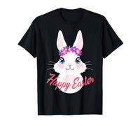 Cute Flower Bunny T-shirt Happy Easter Present for Girls T-Shirt
