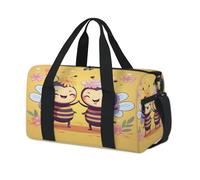 Cute Flower Cartoon Bee Sport Duffel Bags for Kids Girls Boys Women Men Overnight Weekender Travel Bag Tote Carry Gym Casual Duffel Bags
