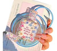 Cute Flower Charger Protector for iPhone Charger Cover, Girly Sakura Rose Floral Pattern Desgin Phone Cord Protector,Data Line USB Case Wire for iPhone iPad 18W/20W Cable Protector 15 16 17 Pro Max