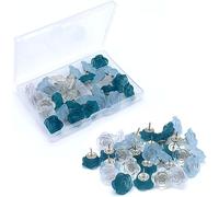 Cute Flower Drawing Pins 30 Pcs Rose Decorative Push Pins for Cork Board Clear Blue and Deep Blue Thumb Tacks for Wall Bulletin Board Travel Map or Photo Floret Tacks Home Office Supplies Accessories