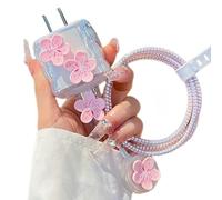 Cute Flower iWatch Charger Case for Smartwatch Series Ultra2/Ultra/ S9/8/7 Charger Adapter,3D Cherry Floral Design for iPhone iWatch Charger USB-C,Magnetic Charger Protector Data Cable Saver