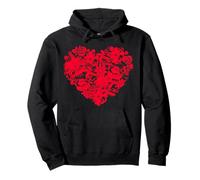 Cute Flower Red Heart Floral Valentines Day Love Pullover Hoodie