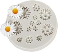 Cute Flower Silicone Molds Daisy Shape Fondant Candy Mould Mini Flower Chocolate Molds for Cake Decoration Cupcake Topper Fudge Polymer Clay,Candy Making Supplies