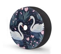 Cute Flower Swan Birds Spare Tire Cover 16 In